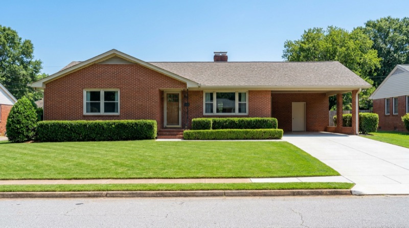 Single family brick ranch home